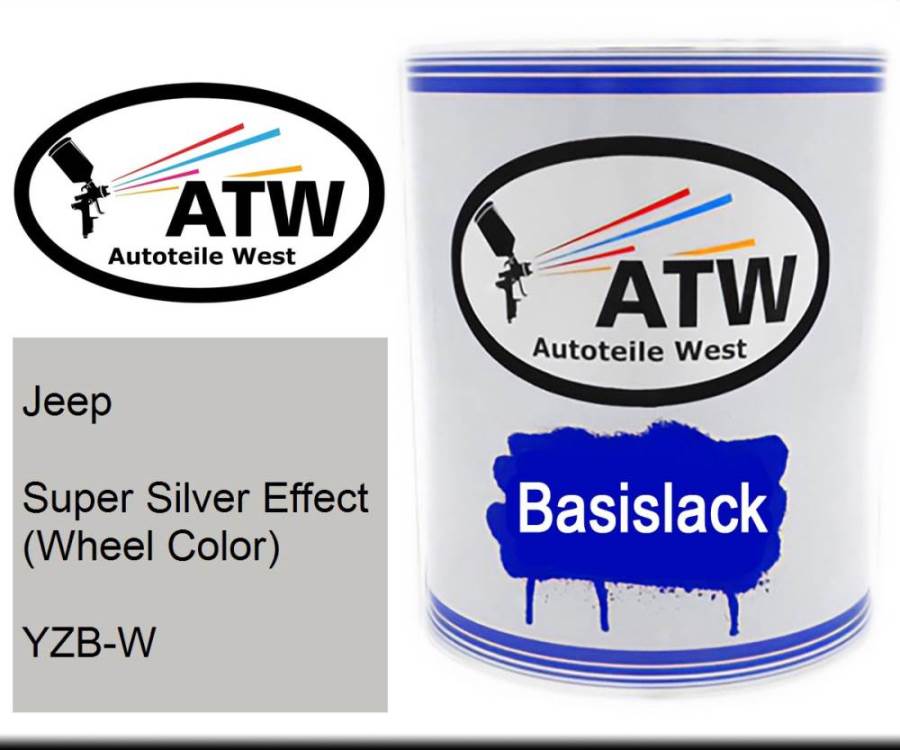 Jeep, Super Silver Effect (Wheel Color), YZB-W: 1L Lackdose, von ATW Autoteile West.